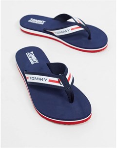 Темно синие шлепанцы Tommy hilfiger