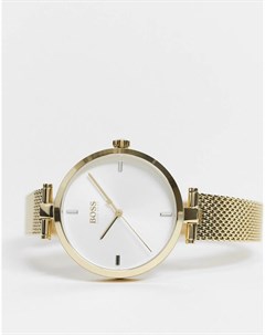 Женские золотистые часы с сетчатым браслетом 1502586 Boss