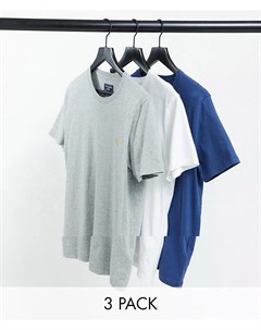 Набор из 3 футболок с логотипом синего белого и серого цвета Abercrombie & fitch