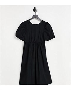Черное платье миди с присборенной юбкой и бантом на спине Y A S Petite Y.a.s petite