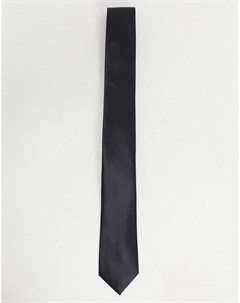 Черный однотонный атласный галстук Gianni feraud