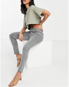 Серые выбеленные зауженные джинсы до щиколотки с очень завышенной талией Leenah J brand