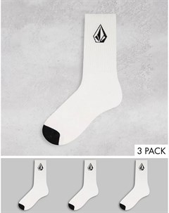 Набор из 3 пар белых носков Volcom
