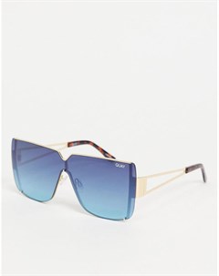 Женские квадратные солнцезащитные очки синего цвета Quay Bank Roll Quay australia