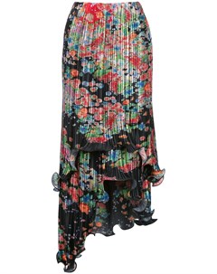 Плиссированная юбка асимметричного кроя с принтом Givenchy
