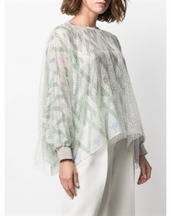 Блузка из тюля с геометричным принтом Giorgio armani