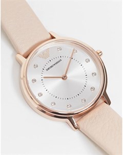 Часы с розовым кожаным ремешком AR2510 Kappa Emporio armani