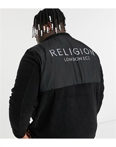 Черная куртка на молнии с воротником стойкой Plus Religion