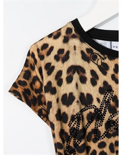 Платье футболка с леопардовым принтом Philipp plein junior