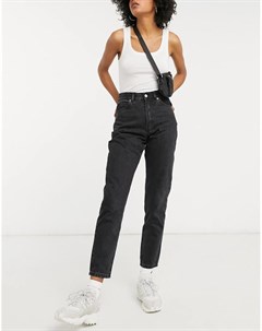 Черные выбеленные джинсы в винтажном стиле с завышенной талией Nora Dr denim