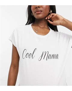 Белая футболка с надписью Cool Mama Gebe maternity