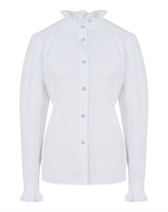 Белая блузка с оборками и бантом Alessandra rich