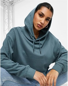 Худи бойфренда в стиле oversized из органического хлопка темно серого цвета Asos design