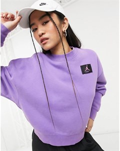 Фиолетовый флисовый свитшот с круглым вырезом Jordan