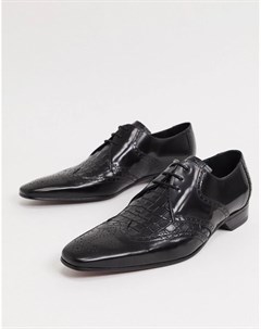 Черные туфли со шнуровкой и эффектом крокодиловой кожи Jeffery west