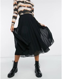 Черная плиссированная юбка миди Asos design