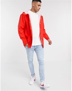 Красная легкая куртка с капюшоном Rains