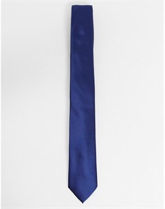 Однотонный атласный галстук темно синего цвета Gianni feraud