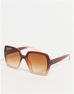 Квадратные солнцезащитные женские очки в стиле oversized в коричневой оправе Jeepers peepers