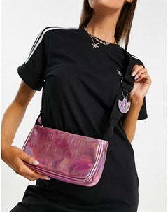 Розовая переливающаяся сумка с логотипом Adidas originals