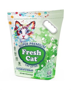 Наполнитель впитывающий впитывающий силикагелевый наполнитель с ароматом Летняя прохлада 2кг 5л Fresh cat