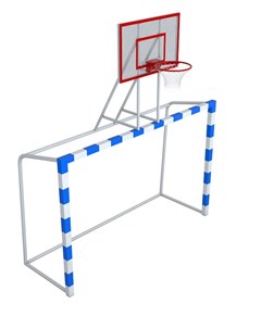 Ворота с баскетбольным щитом из оргстекла с удлиненными штангами и стаканами 7 102 2 Glav