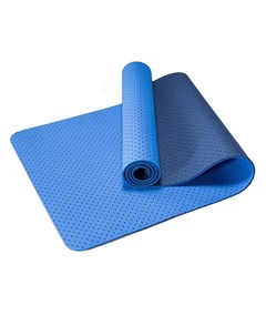 Коврик для йоги 2 х слойный ТПЕ 183х61х0 6 см TPE 2T 3 синий голубой Sportex