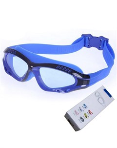 Очки маска для плавания с берушами R18013 сине черные Sportex