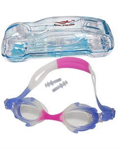 Очки для плавания детские сине белый фиолетовый B31570 Nobrand