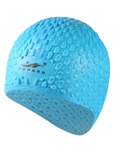 Шапочка для плавания B31552 силиконовая Bubble Cap голубая Nobrand