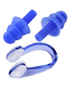 Комплект для плавания беруши и зажим для носа C33423 1 синие Sportex
