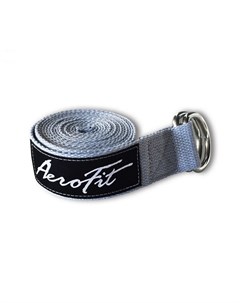 Ремень для йоги 2 металлических кольца AFYGS серый Aerofit