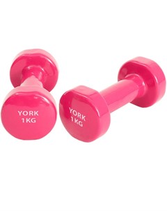 Гантель виниловая 1 кг York B31375 YGB100 розовая Sportex