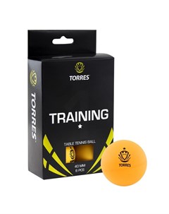 Мячи для настольного тенниса Training 1 6 шт TT0015 оранжевый Torres