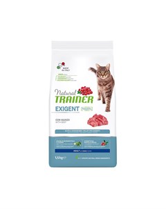 Корм для кошек Natural Exigent Cat для привередливых говядина свежая курица 1 5 кг Trainer