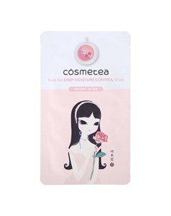 Био целлюлозная маска Чай с розой Выравнивающая текстуру кожи 25 мл Cosmetea