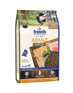 Корм для собак Adult для средних пород птица просо 3 кг Bosch