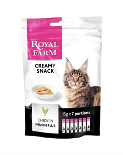 Лакомство для кошек Creamy Snack с курицей 7x15 г Royal farm