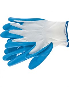Перчатки полиэфирные с синим нитрильным покрытием размер L 15 класс вязки Сибртех