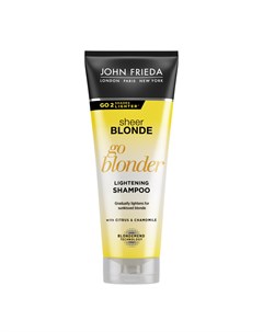 Шампунь осветляющий Sheer Blonde Go Blonder для натуральных мелированных и окрашенных волос 250 мл John frieda