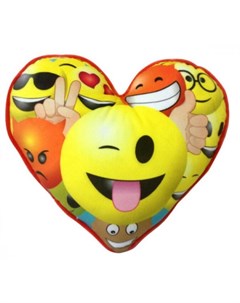 Подушка Смайлики в форме сердца 30 х 30 см Imoji