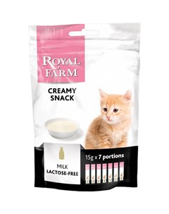 Лакомство для котят Creamy Snack с безлактозным молоком 7x15 г Royal farm