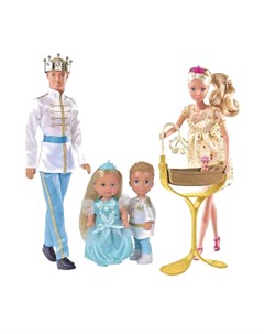 Набор кукол Королевская семья Штеффи Кевин Еви Тимми Simba