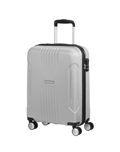 Чемодан 4 х колесный серебряный 40х20х55 см American tourister