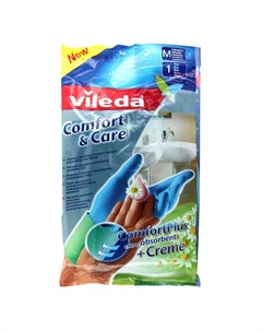 Перчатки Comfort Care для чувствительной кожи с кремом M Vileda