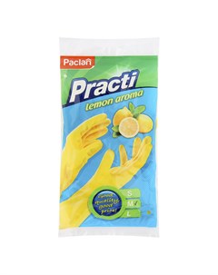 Перчатки резиновые с ароматом лимона M Paclan