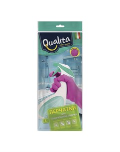 Перчатки Генеральная уборка латексные L Qualita