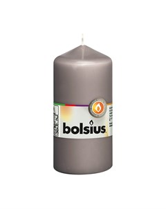 Свеча столбик 12x6 см серая Bolsius
