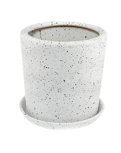 Горшок для цветов бел камень цилиндр д25 с поддоном Qianjin
