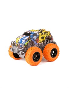 Машинка Инерционная Трак Граффити с оранжевыми колесами 10 см Pit stop